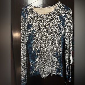 WOMEN'S LONG SLEEVE PRINT TORY BURCH SHIRT! SIZE SMALL
